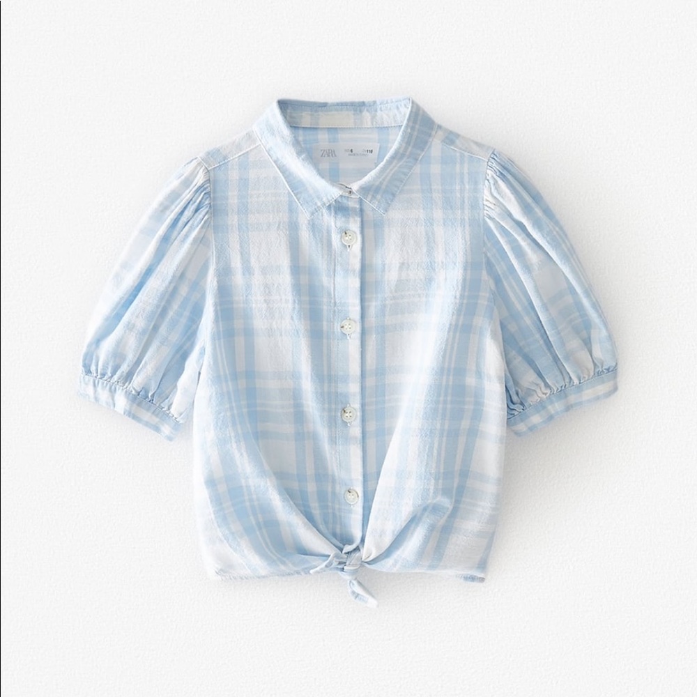Zara cute sky blue top XS